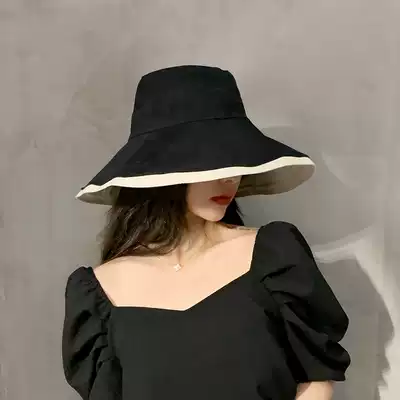 Rosex tangk Japanese sun hat female summer sun protection big hat brim sun hat face small anti-UV fisherman's hat