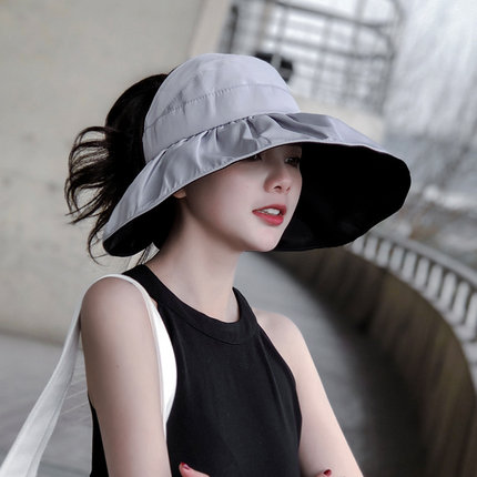 Japanese sun hat female summer big brim anti-UV Korean version of the empty top sun hat sunscreen hat Beach fisherman hat female