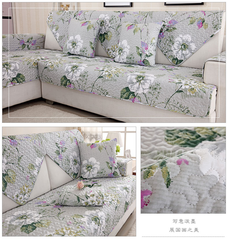 Sofa đệm vải cotton bốn mùa sofa khăn phủ phổ quát Trung Quốc gỗ gụ chống trượt đệm tựa tay khăn - Ghế đệm / đệm Sofa đệm lót ghế sofa