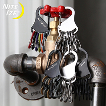 Authorized American NITE IZE Naai Kaile high elastic key chain all stainless steel 6 8-character buckle