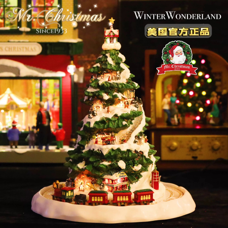 Mr. Christmas from the United States Christmas Tree Train Gives Birthday Gifts to Male and Female Friends Music Box