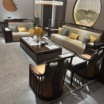 New chinese style ebony solid wood sofa customizable factory