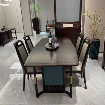 Light luxury new chinese style dining table and chair solid wood furniture customization
