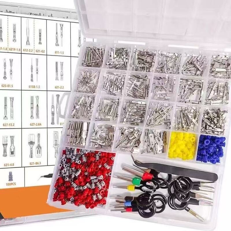 660 Pieces of Boxed 1-6.3mm Automotive Connector Pin Terminal Kits with Rubber Sealing Plugs for Automotive Wire Terminals