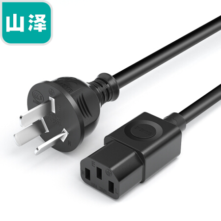 Mountain Zawa DY-09 Computer Host National Standard Power Cord Pindi Tail Three Holes Power Supply Connecting Line Straight 1 m