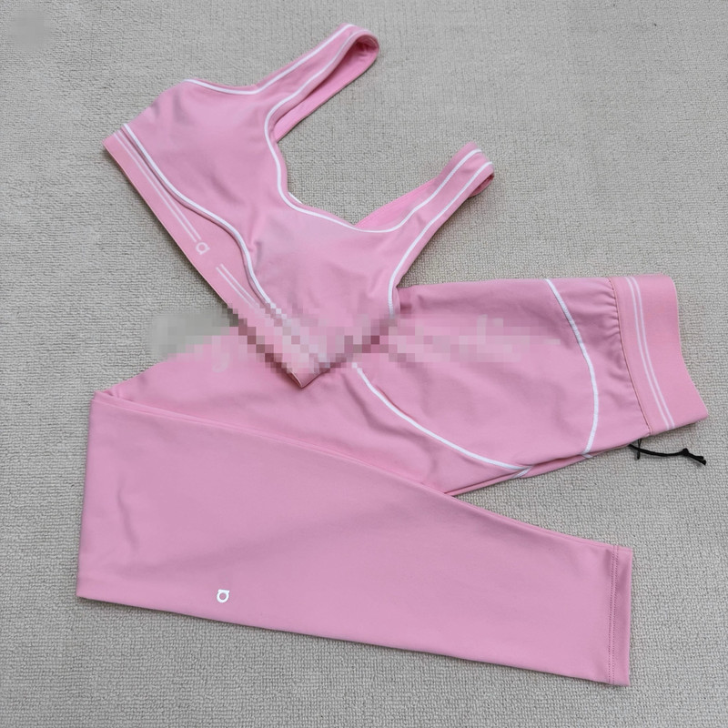 In Stock Alosoft Heart Throb Heart Sports Bra Bra Tank Top Yoga Pants Set Long Pants