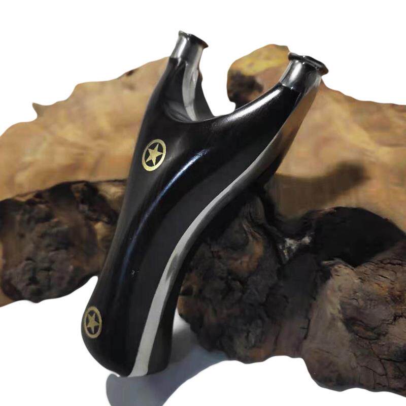 Purple sandalwood five-star solid wood titanium steel clip Huai type untied precision flat skin flying tiger extraordinary titanium alloy slingshot