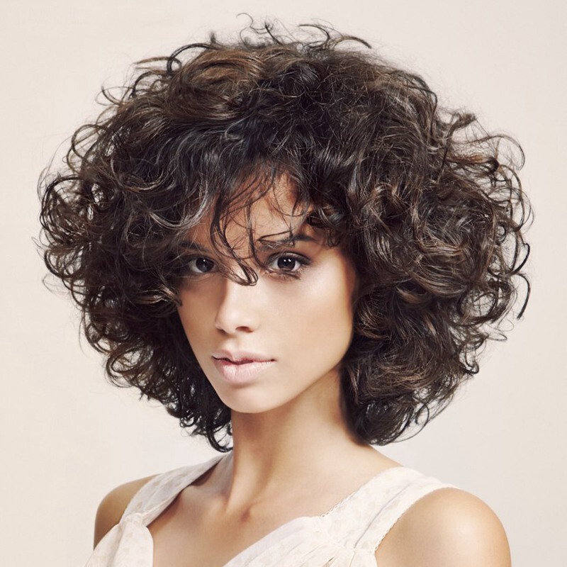 European and American African Wigs, Fluffy Short Curly Hair for Women, Brown African Wig Short Curly Hair European and American African Wigs, Fluffy Short Curly Hair for Women, Brown African Wig Short Curly Hair