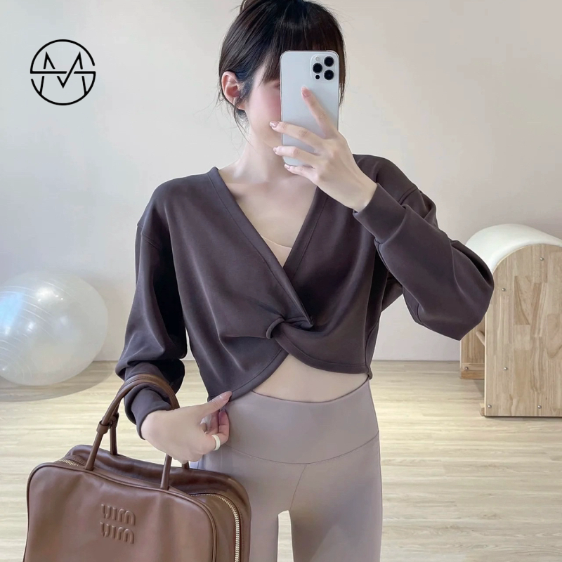 Mitaotun Butterfly Cover-Up Sports Fitness Wear Short Reversible Fashionable Yoga Pilates Sweatshirt Top