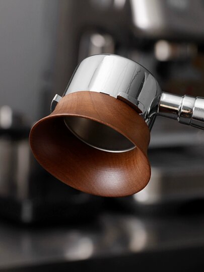 Coffee grinder powder receiving powder anti-flying powder cover 58MM handle walnut anti-flying powder ring powder dialing ring powder distributor accessories