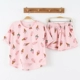 Bộ đồ ngủ nữ mùa hè cotton ngắn tay Hàn Quốc ngọt ngào dễ thương Loose Thin Dịch vụ nhà cô gái Bộ hai mảnh có thể mặc