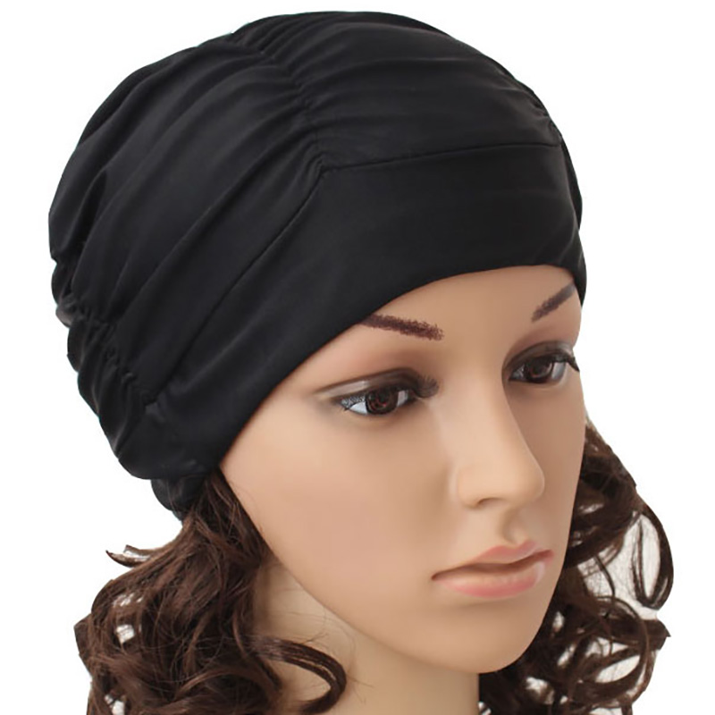 Three chic new swimming caps Lady with large size long hair care ear comfort Fashion adults equipped with bubbe spa supplies