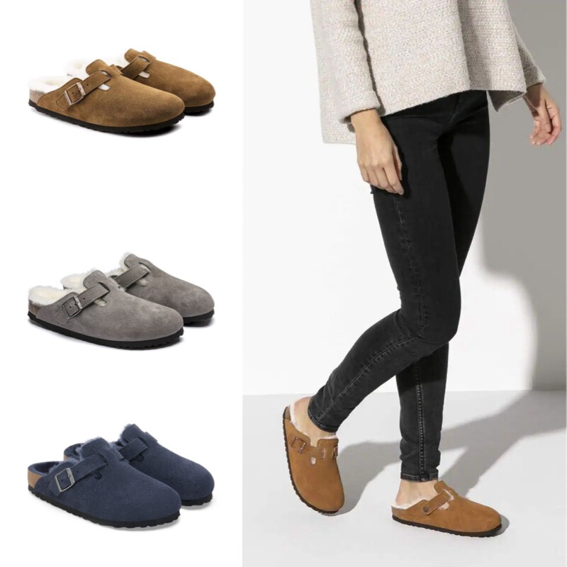 In Stock Birkenstock Children's and Adult Cork Sandals Slippers Plus Plush Fur Shoes