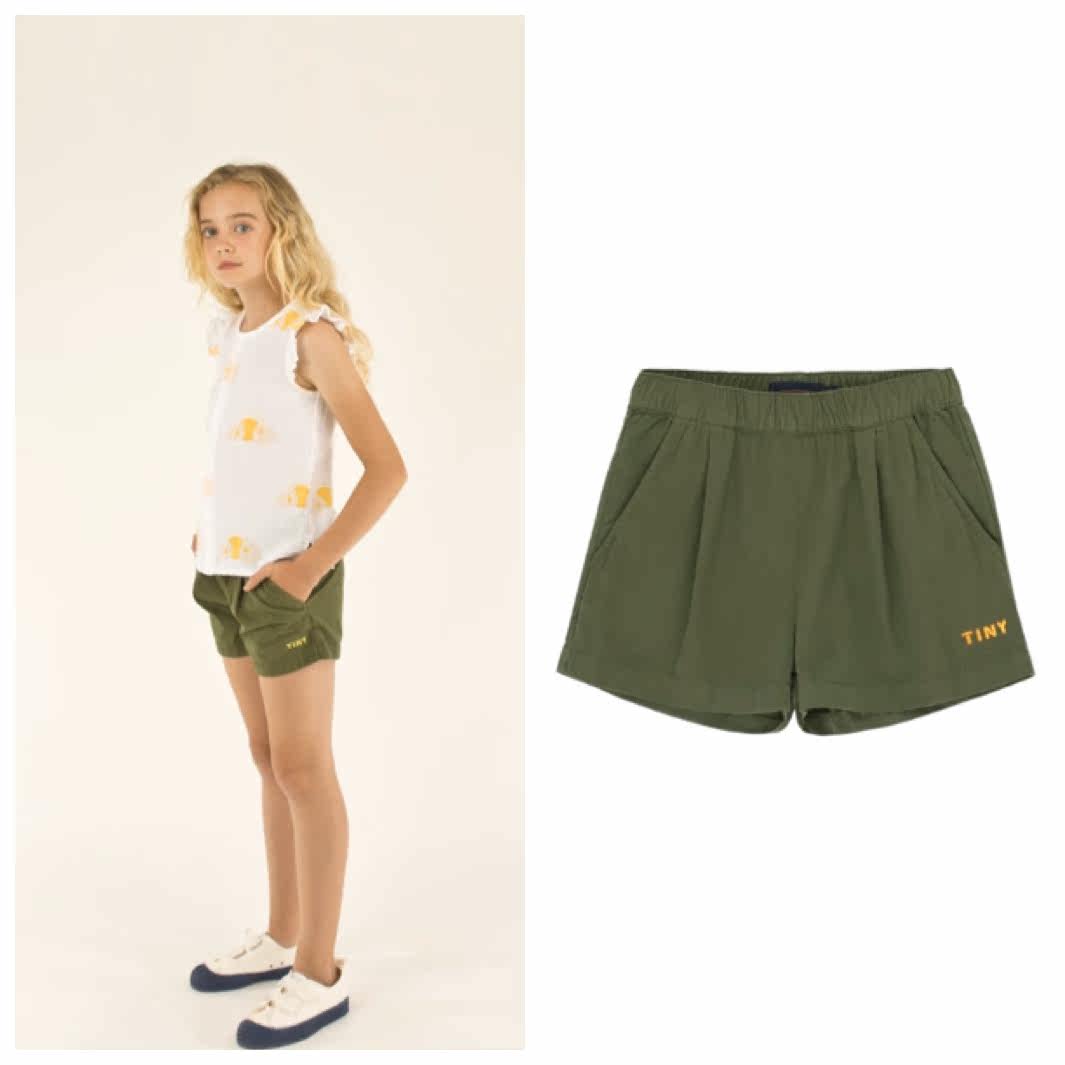 Domestic spot tinycottons 20 spring and summer new products children's army green shorts