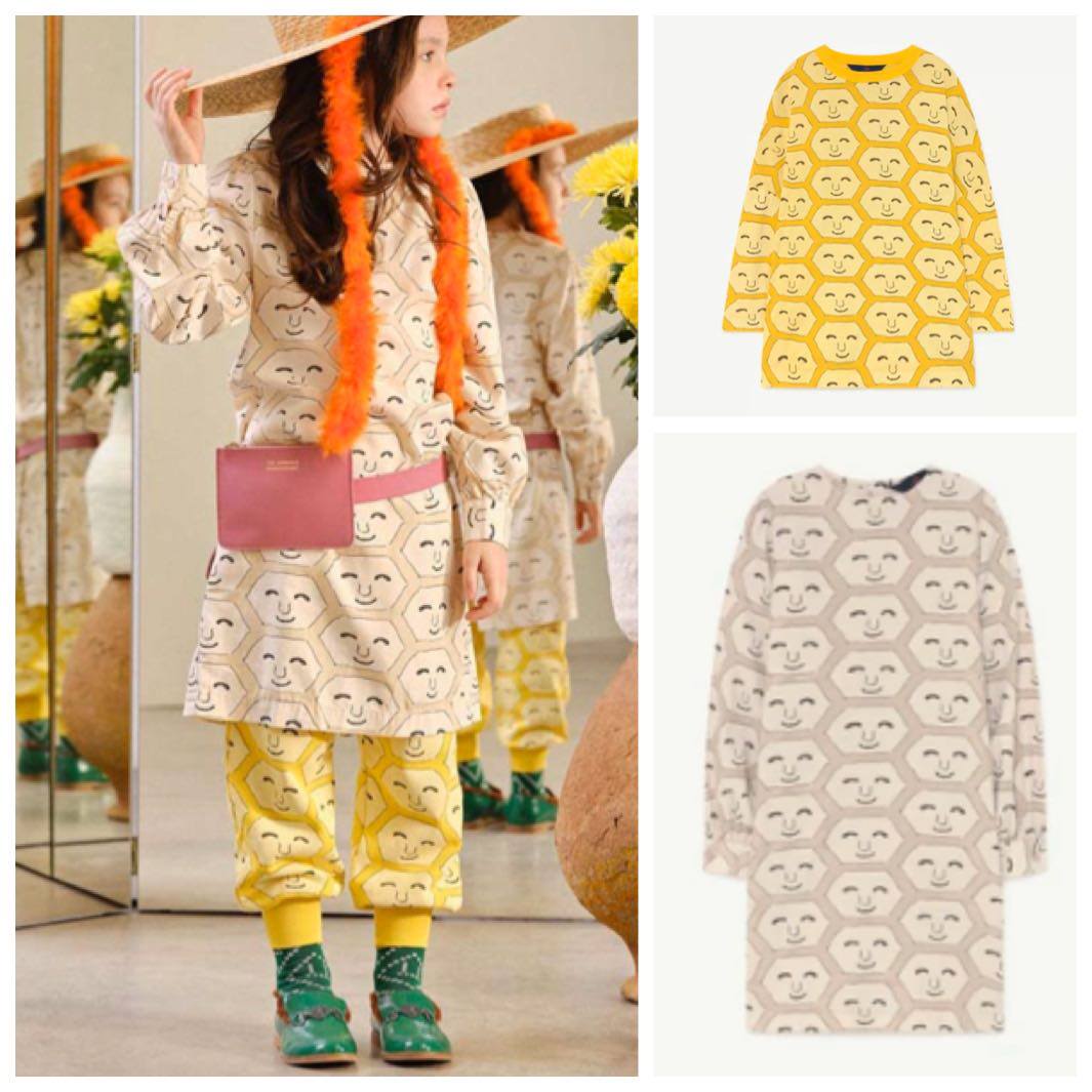 Spot TAO 20 autumn and winter New products Children's girl smiling face printed long sleeve foreign dress