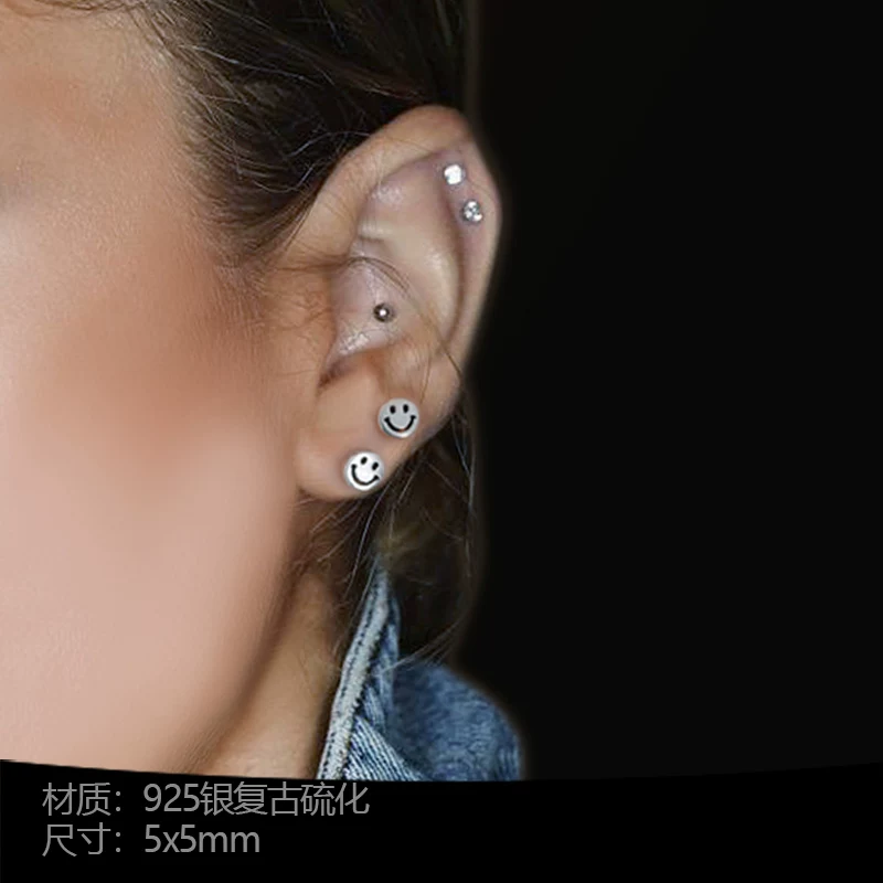 Сережки небольшого дизайна Tide для мужчин и женщин, серебро 925 пробы, простой и элегантный дизайн, тренд сезона