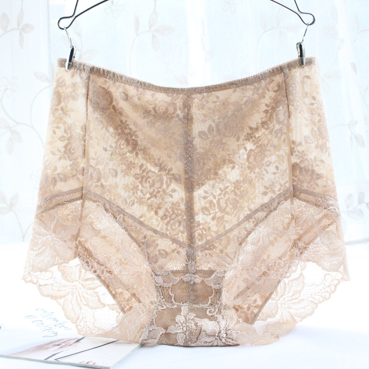 Japan medium-high waist plastic body collection small belly flat corner female underpants lace without trace pure cotton crotch slim fit underbelly pants