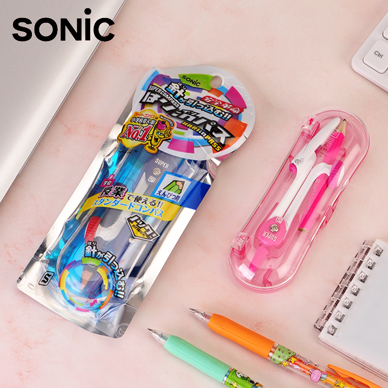Japan SONIC compass safety tip can be stored replaceable core Professional students with drawing tools