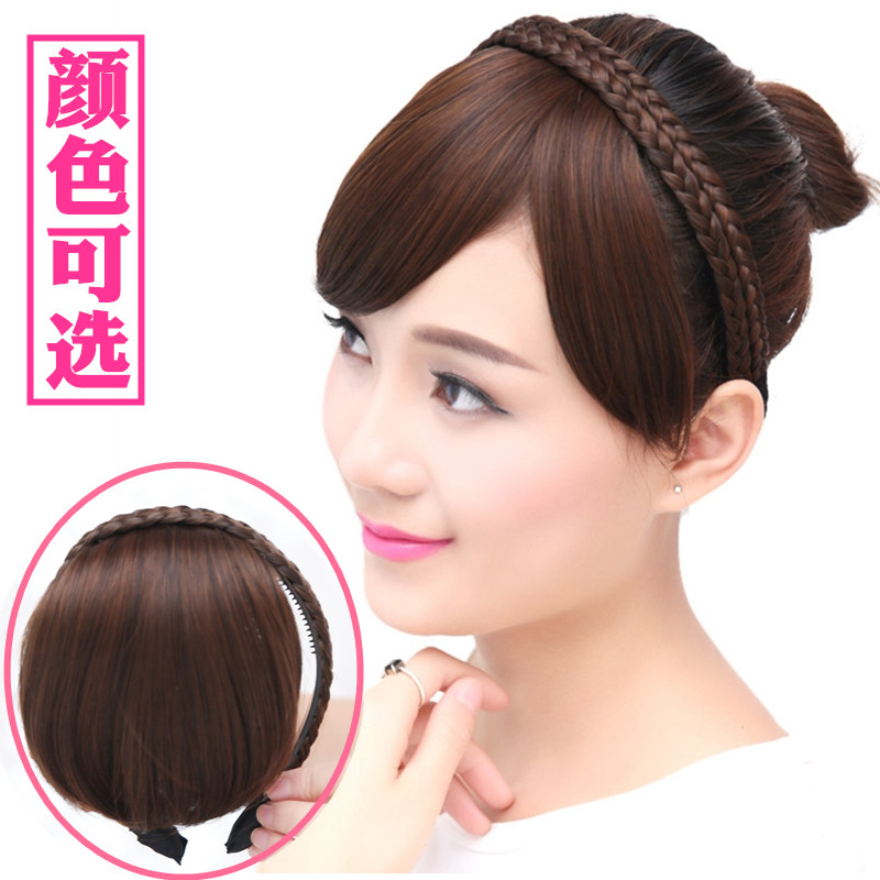 Wig Female Fake Bangs Oblique Bangs Braid Hair Hoop Head Curtain