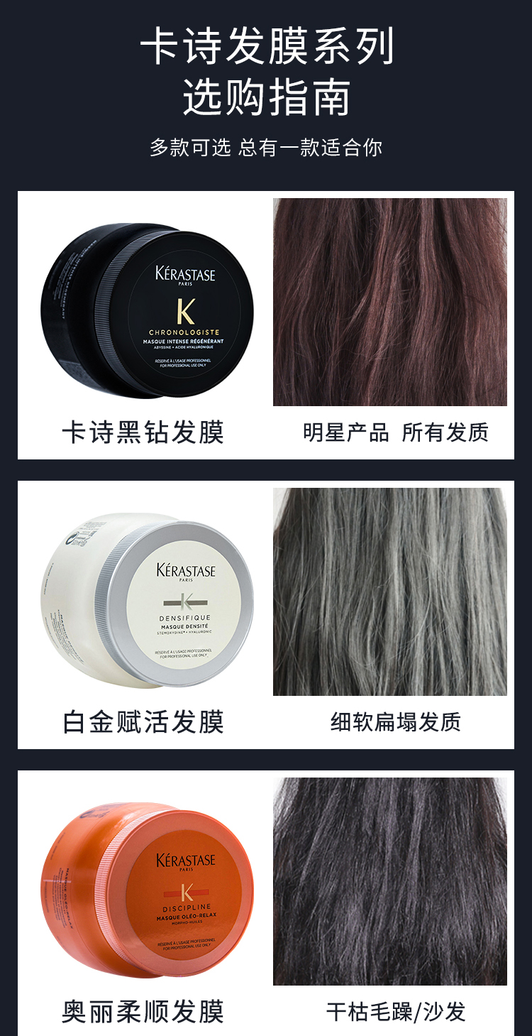 Mặt nạ dưỡng tóc KERASTASE 500ml Nước dưỡng tóc Light High Energy Ollie Strength Repair Black Diamond Caviar ủ tóc hoa sen