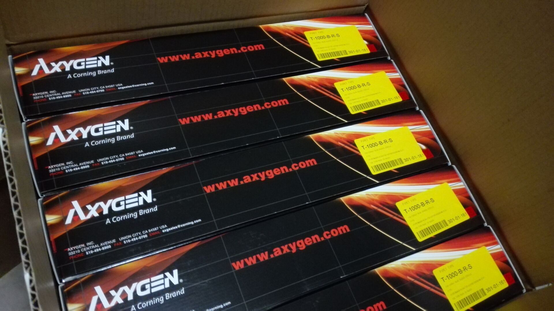 [USD 11.00] 1000ul Boxed Blue Tip T1000BRS100 Boxes Axygen No DNase