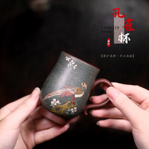 Yujia sand art Yixing purple sand Cup Tea Cup home collection raw ore mud Peacock Cup Kung Fu Tea Cup Master Cup