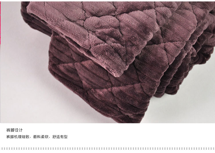Fen Teng 2018 mùa đông mới bộ đồ ngủ bằng vải nỉ dày flannel nam phù hợp với màu rắn cộng với nhung cộng với dịch vụ nhà cotton pijama đôi