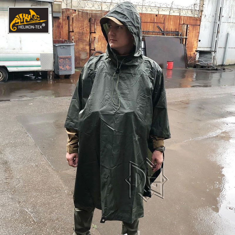 Helikon Poncho Rain Poncho Outdoor Portable Multi-Functional Tactical Windproof and Rainproof Tent Raincoat