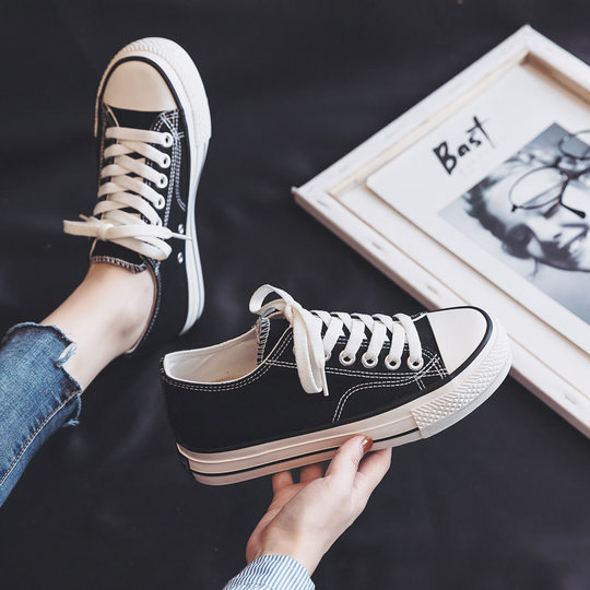 
Summer height-increasing thick-soled canvas shoes for women 2025 new hot and versatile white shoes, cloth shoes, sneakers