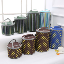 Lunch box bag hand-held lunch box round bento bag lunch thick insulation bag with tin foil insulation bucket bento bag