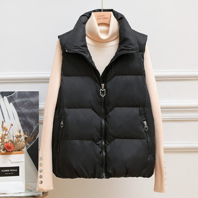 Down Vest Women's Short 2023 Autumn and Winter Korean Style Loose White Duck Down Light Thin Fashion Vest Vest Jacket