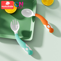 Baby learning to eat training fork spoon artifact flexible food complementary bowl chopsticks set infant feeding portable tableware