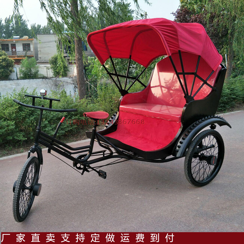 Featured boutique old Shanghai human tricycle Republic of China antique retro physical pedal rickshaw can be customized