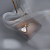 Small Fan-Shaped Imitation White Mother-Of-Pearl Necklace for Women, Light Luxury Niche Design Clavicle Chain, 2025 New Pendant