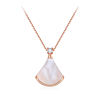 Small Fan-Shaped Imitation White Mother-Of-Pearl Necklace for Women, Light Luxury Niche Design Clavicle Chain, 2025 New Pendant