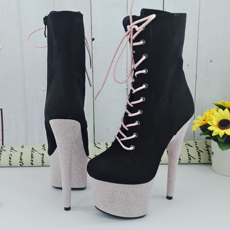 Leecabe New Sexy Steel Tube Dance High Heel Boots Fashion T Walk Show Ultra High Heels Dance High Heels 3J