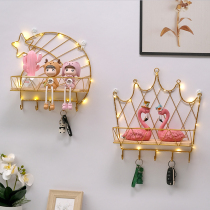 Simple and creative wall shelf Wall-mounted bathroom wall storage rack Punch-free bedroom wrought iron wall shelf