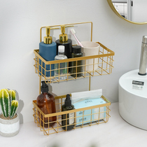 Nordic punch-free cosmetics storage shelf Bathroom Bathroom wrought iron shelf Wall-mounted wall accessories