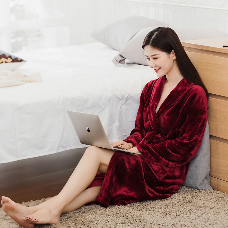 Extra-Large Size Sleep Robe for Extra Weight, 300-Pound Size, One-Piece Extended Bathrobe, Thickened Couple's Morning Robe Extra-Large Size Sleep Robe for Extra Weight, 300-Pound Size, One-Piece Extended Bathrobe, Thickened Couple's Morning Robe