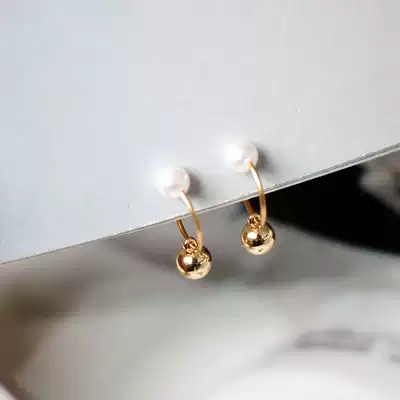 Handmade Joker European painless silicone mosquito coil ear clip invisible earless gold beads simple pearl earring earrings