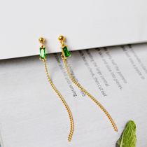 Handmade painless silicone mosquito coil ear clip invisible ear clip emerald zircon banquet earring earring