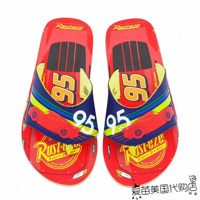 In-Stock Disney Usa Cars Lightning Mcqueen Baby Casual Slippers Boys' Flip-Flops