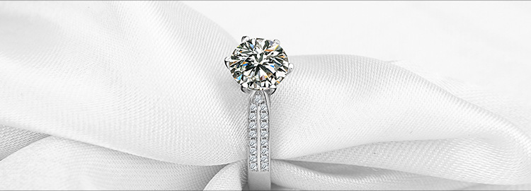 S925 sterling bạc đôi kim cương nhẫn trang sức giả kim cương nhẫn - Nhẫn nhẫn đồng tiền