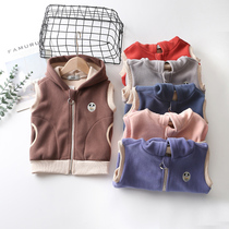 6 colors Childrens kindergarten waistcoat womens hat soft Ollie suede zipped warm fur vest male baby waistcoat spring