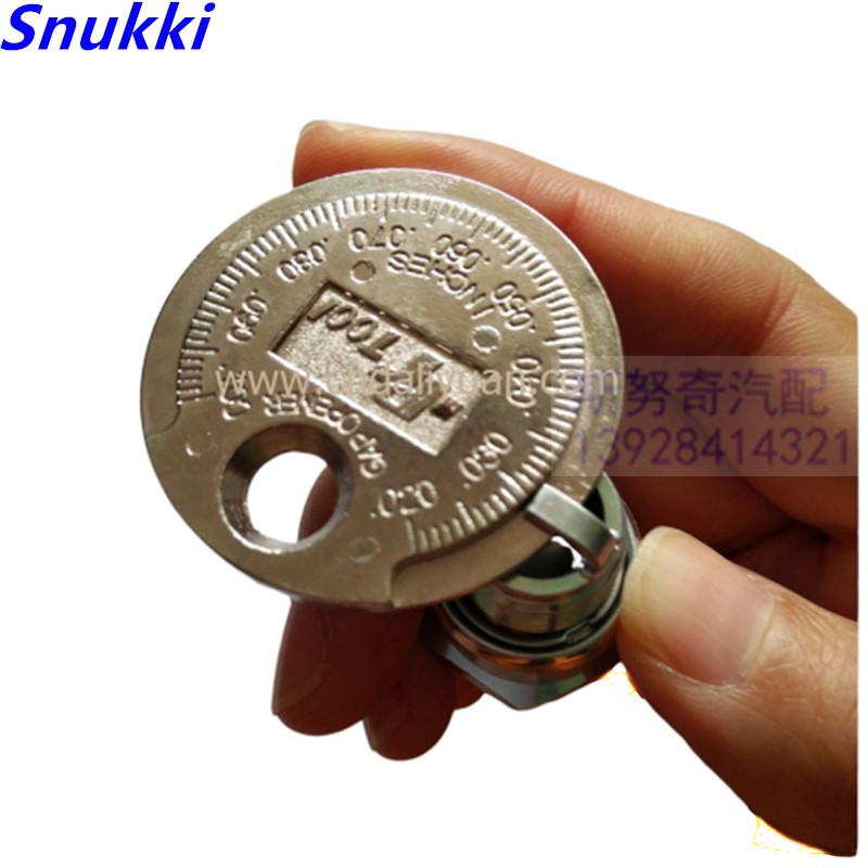 Coin round spark plug gap ruler detection tool range 0 6-2 4mm 4mm spark plug gap measurement tool