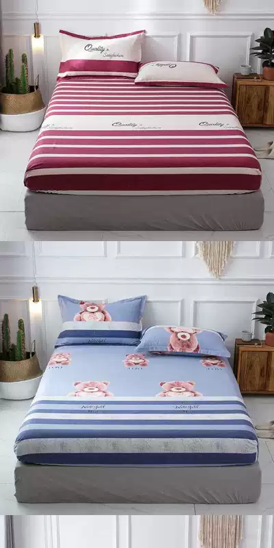 Giường chà bông Cotton một miếng bông dày 1,8 m Giường Simmons bọc nệm bảo vệ vỏ nệm chống trượt ga chun trải giường	