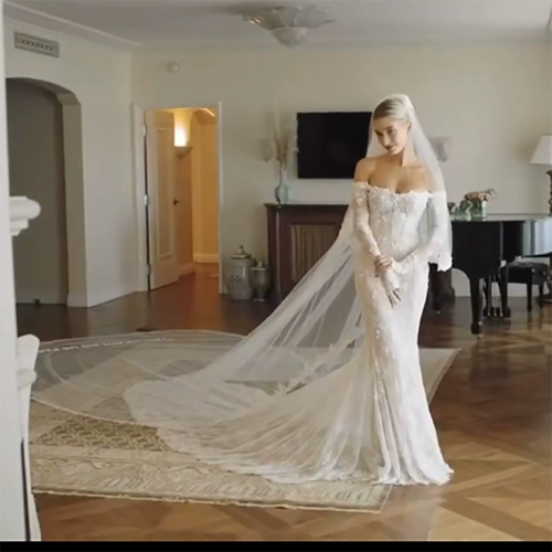 Свадебная вышивка невесты Слово Бибер Свадьба та же супер длинная сетевая марля кружев