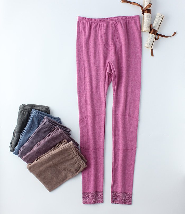 Foreign Trade Ladies Cotton Stretch Warm Sanitary Pants High Waist Lap Pants Waist Abdominal Knee double Warm Inner Lap Pants Autumn winter
