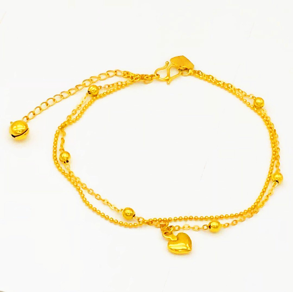 Việt Nam Shajin vòng chân nữ mạ vàng chính hãng 999 giả vàng nguyên chất Vàng mắt cá chân Chuỗi 24k dài phai màu trang sức lắc chân nữ hàn quốc
