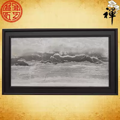 Natural marble painting ink painting landscape painting hanging screen study living room home office decoration screen special price